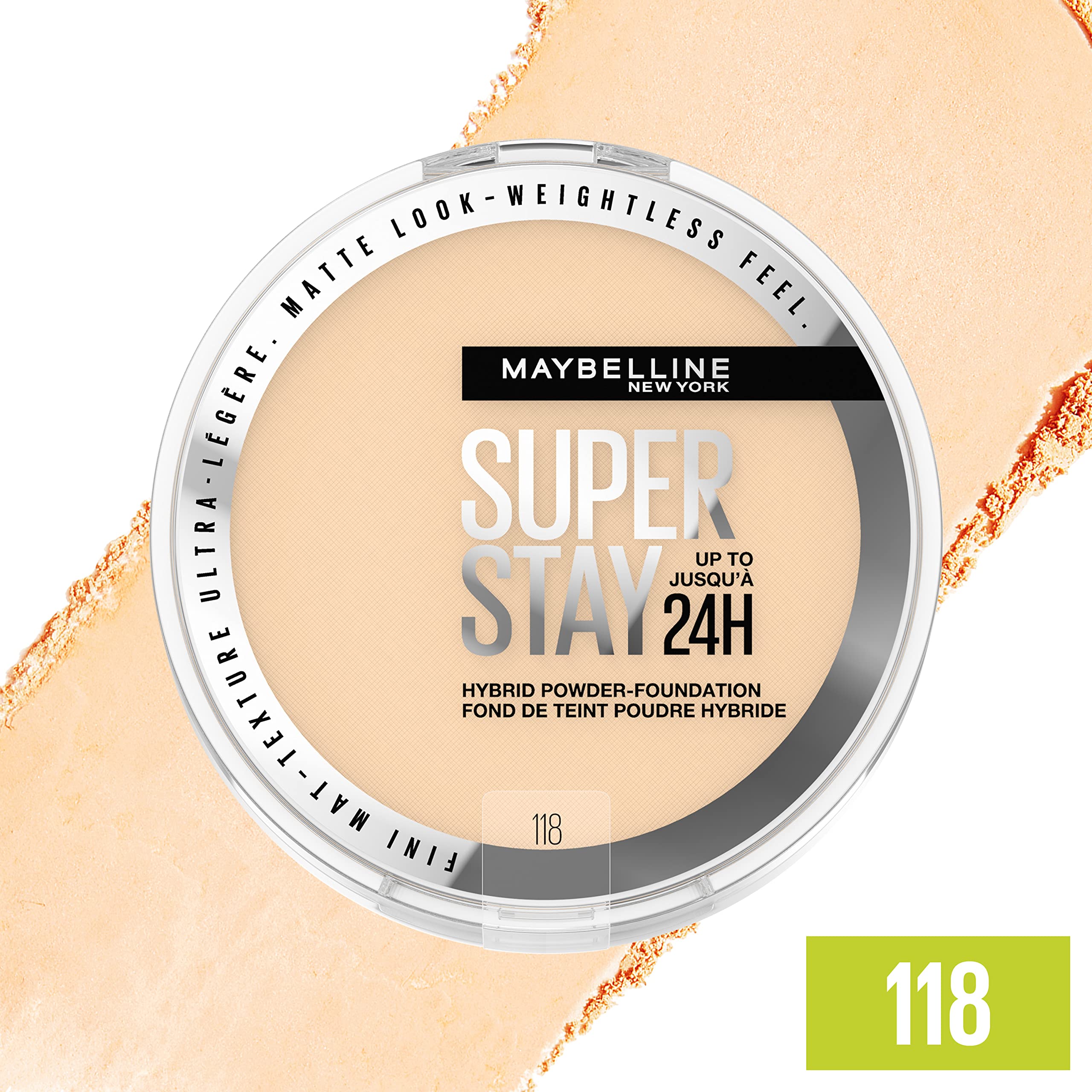 Maybelline Super Stay Hybrid Powder Foundation matte finish on cheek area