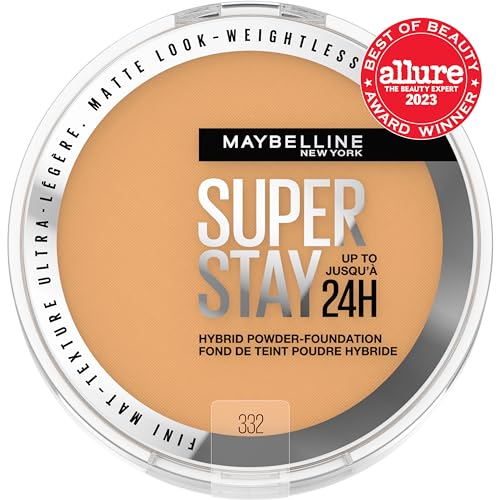 Maybelline Super Stay Hybrid Powder Foundation one swipe application for quick medium to full coverage