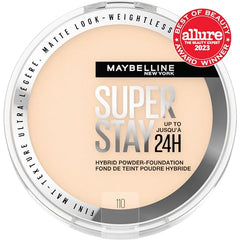Maybelline Super Stay Hybrid Powder matte finish texture close-up showing velvety, non-dewy feel.