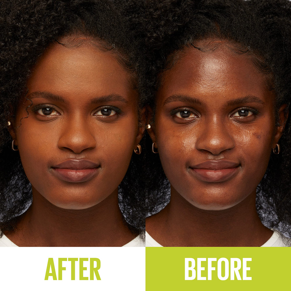 Maybelline Super Stay Hybrid Powder Foundation swatch demonstrates seamless blend on skin