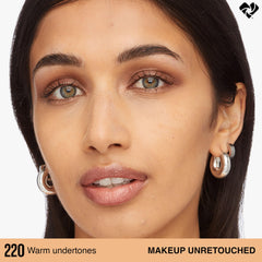 Maybelline Super Stay Lumi-Matte Foundation swatches show 24 shade range for diversity.