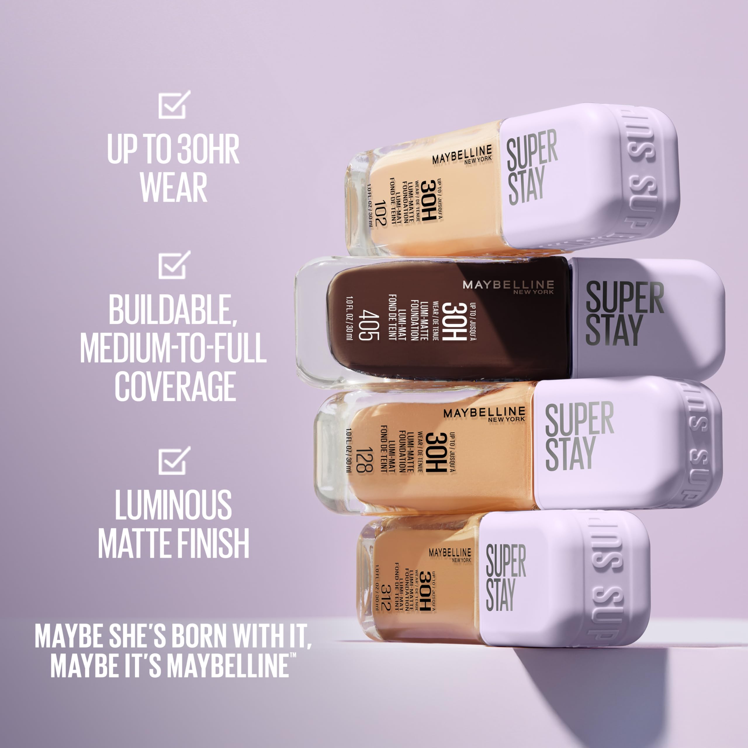 Maybelline Super Stay Lumi-Matte wear test image demonstrates sweat and transfer resistance.