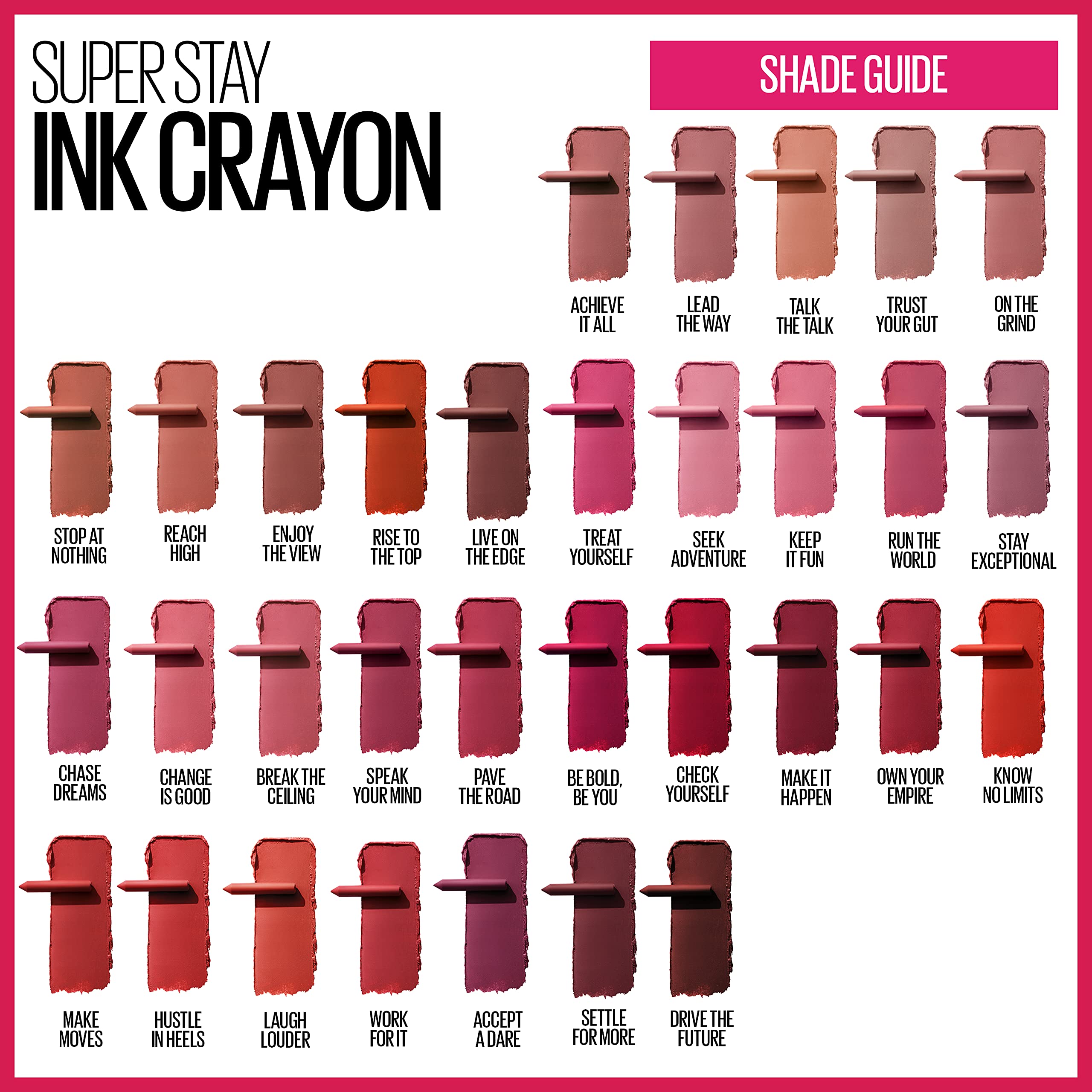 Maybelline SuperStay Ink Crayon Laugh Louder matte finish offers durable color through a busy day.