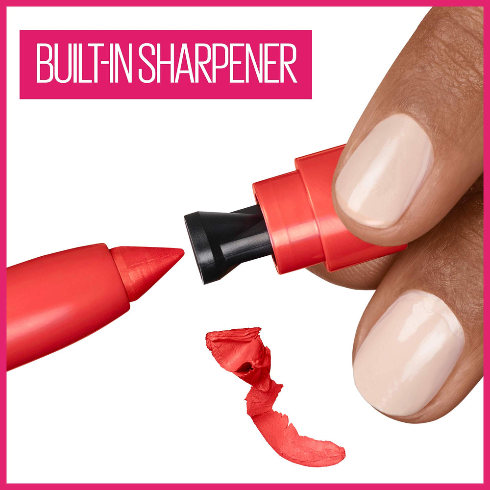 Maybelline SuperStay Ink Crayon Laugh Louder on-the-go use suggests endurance during errands or meetings.