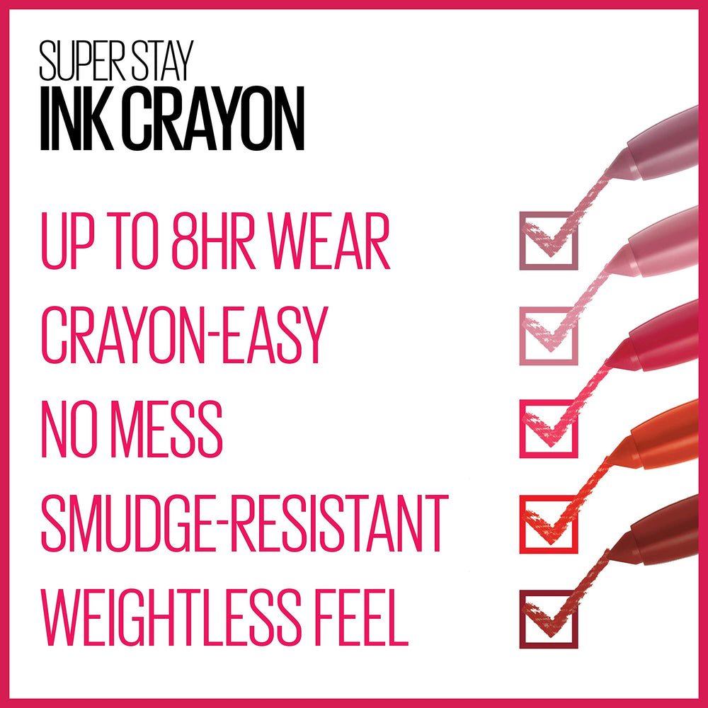 Maybelline SuperStay Ink Crayon Laugh Louder packaging detail highlights premium design.