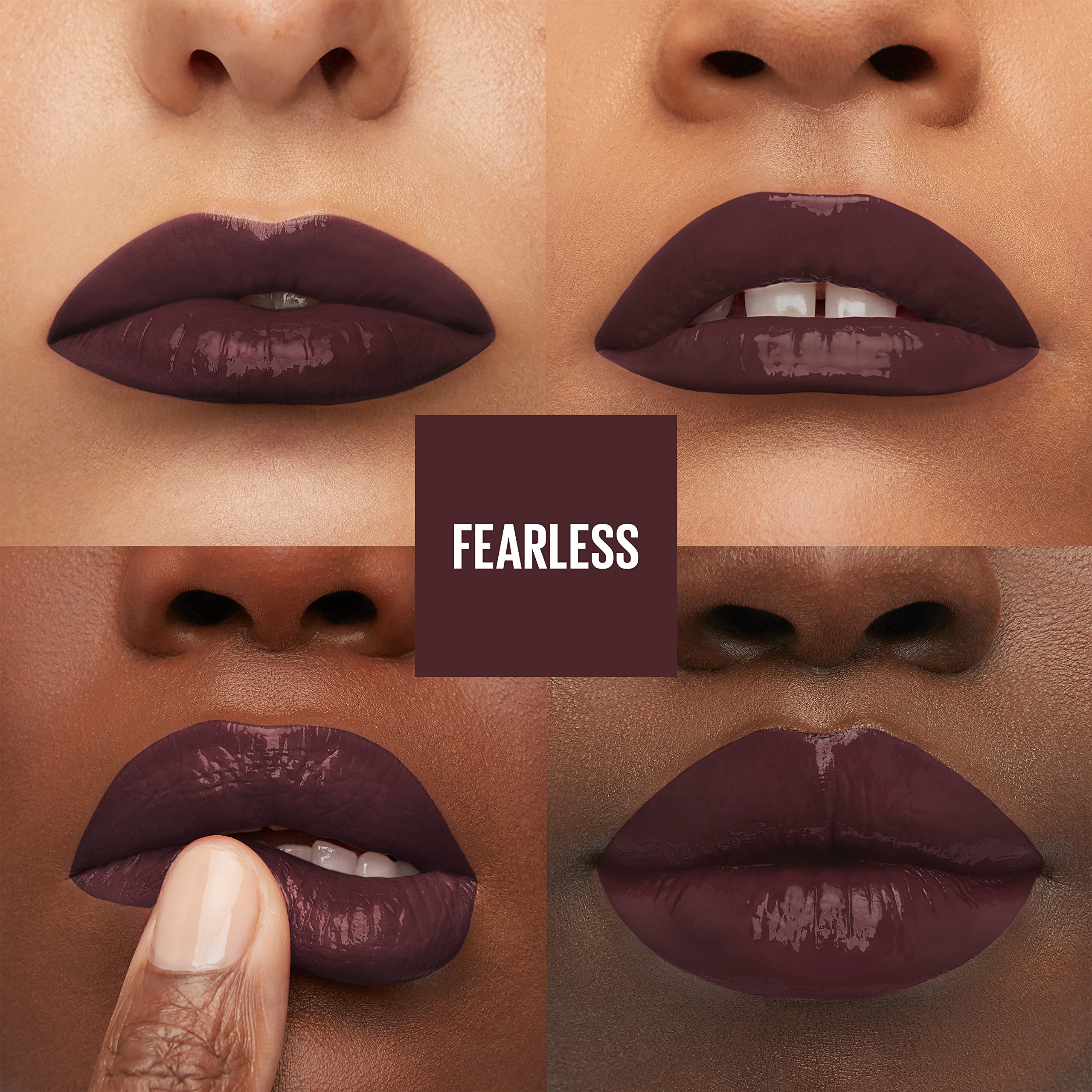 Maybelline Super Stay Vinyl Ink on lips showing instant shine and color payoff.
