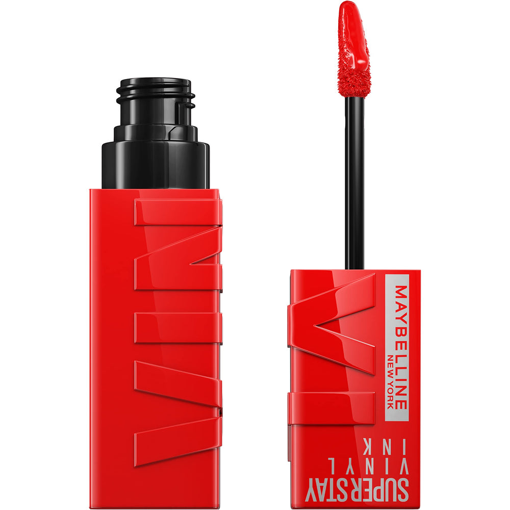 Maybelline Super Stay Vinyl Ink lips in glossy red finish for all-day shine