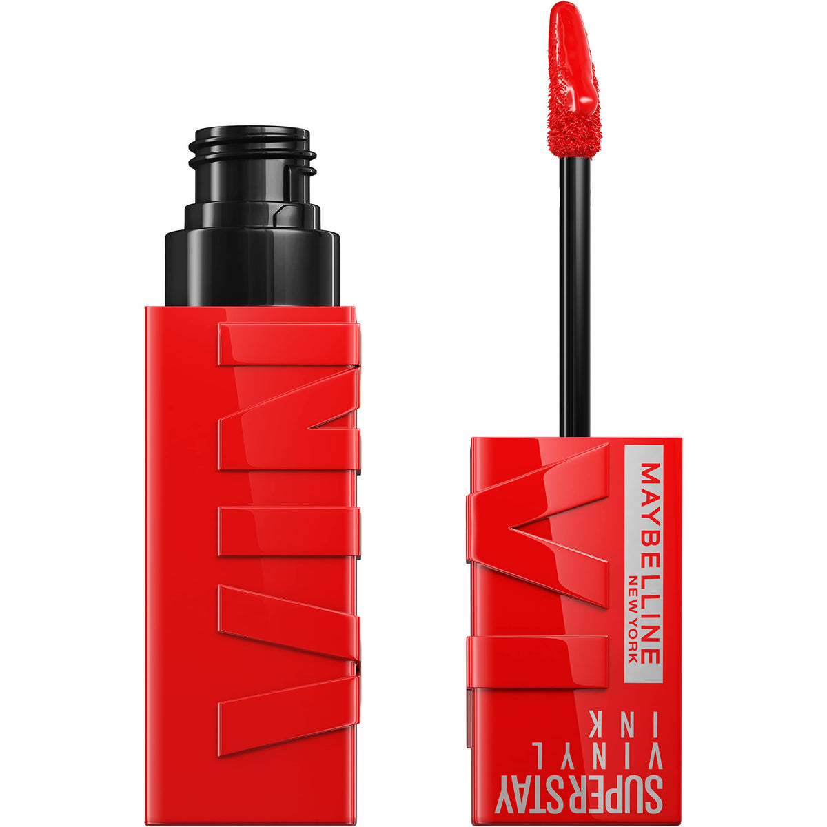 Maybelline Super Stay Vinyl Ink lips in glossy red finish for all-day shine