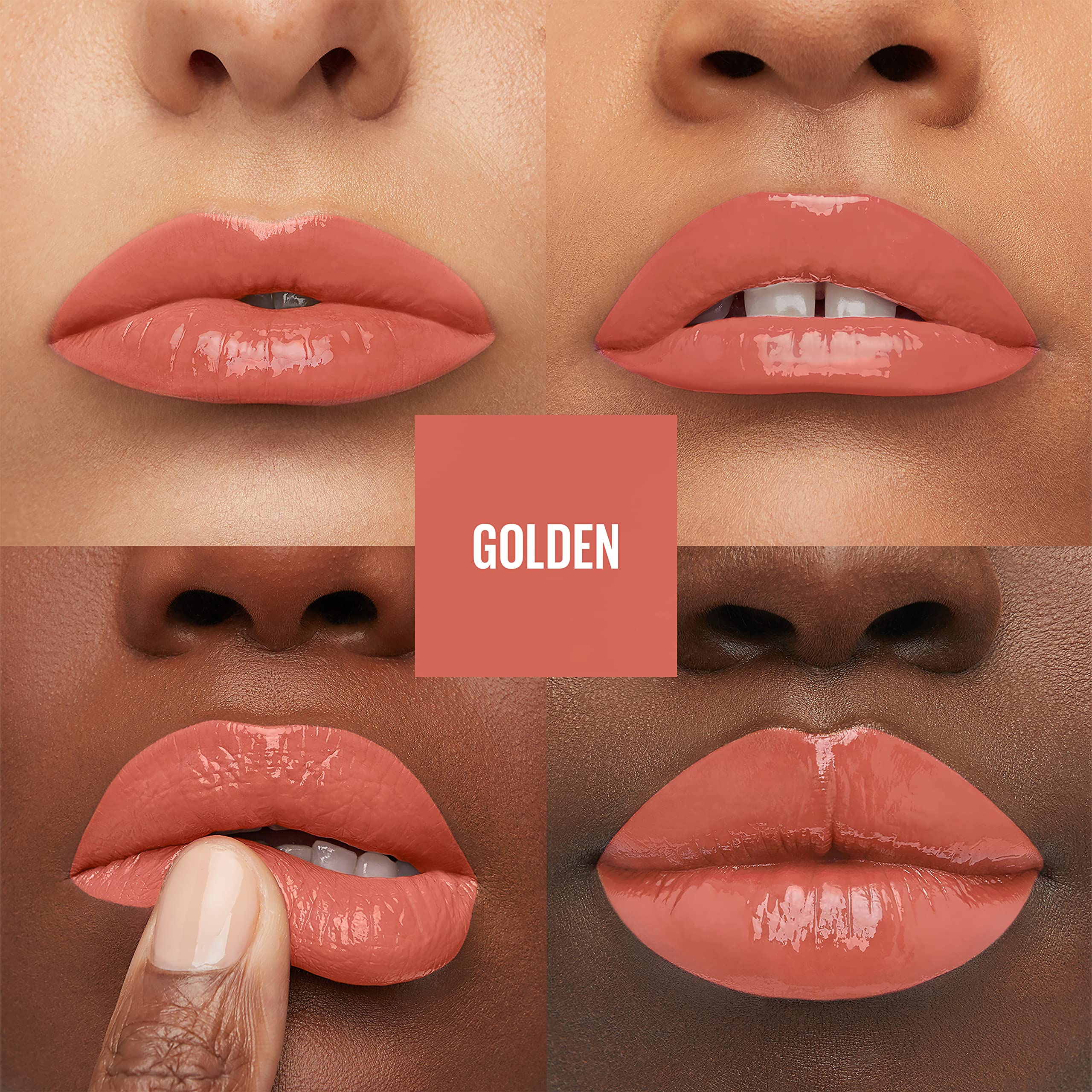 Maybelline Super Stay Vinyl Ink applied on lips showing glossy finish and long wear