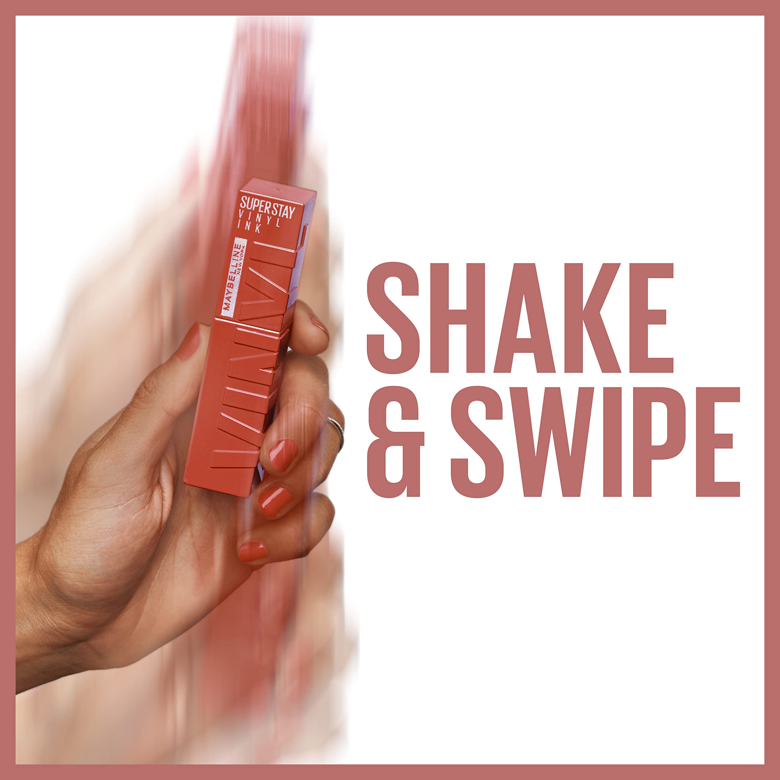 Maybelline Super Stay Vinyl Ink vegan formula applied on lips without animal-derived ingredients.