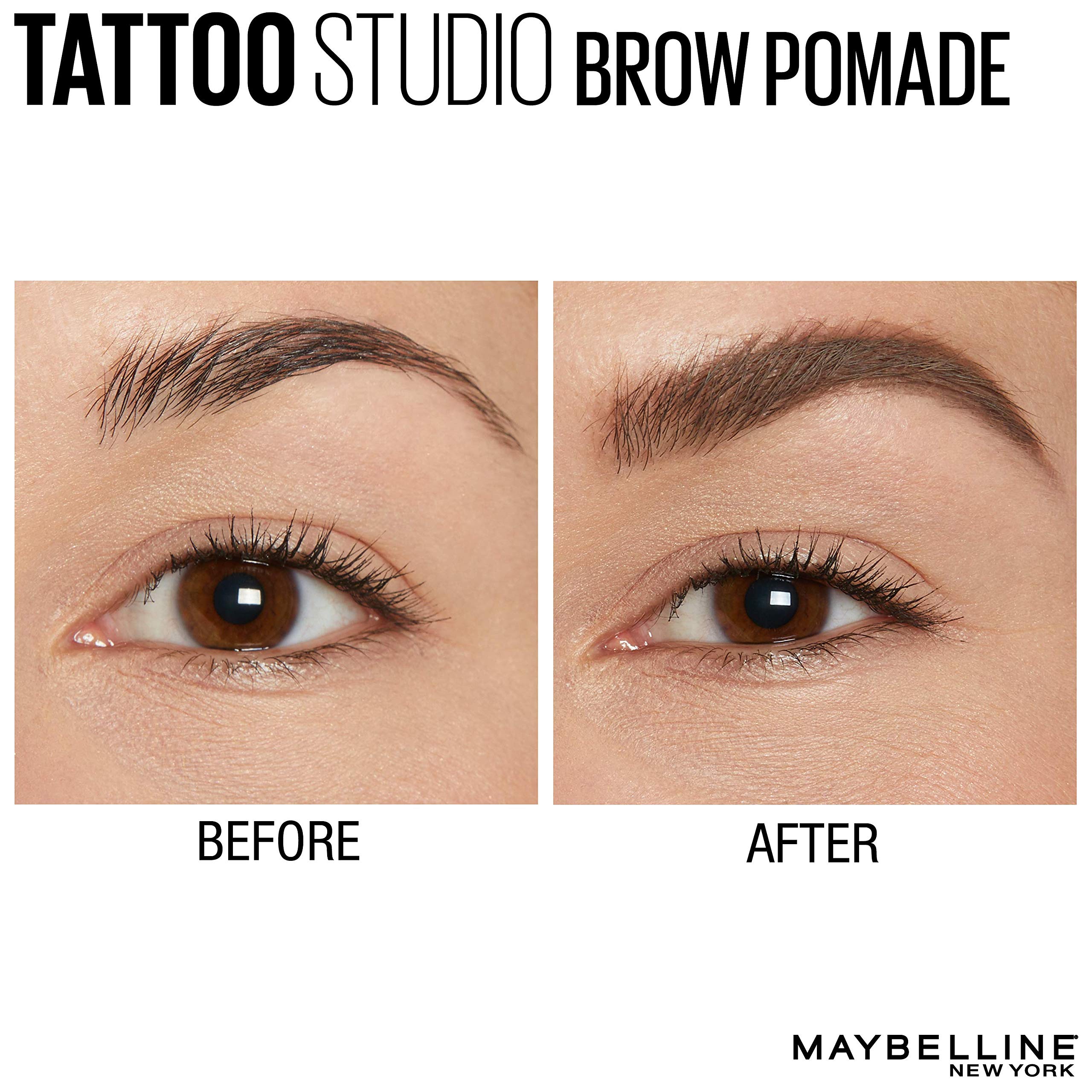 Close-up application showing even, clean brow definition with matte finish.
