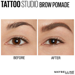Close-up application showing even, clean brow definition with matte finish.