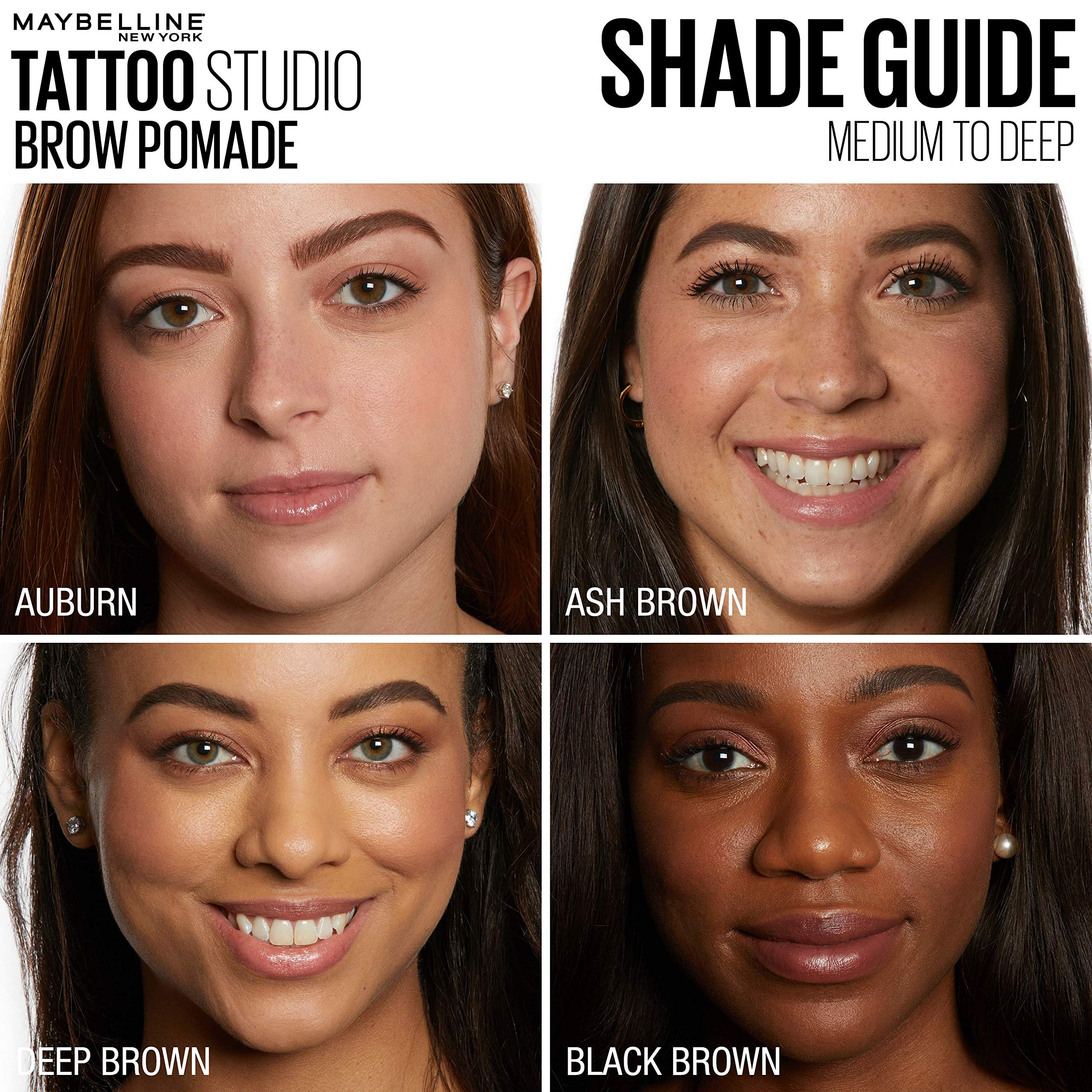 Matte finish swatch highlights natural, non-glossy brow look.