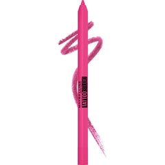 Maybelline Tattoo Studio Eyeliner Ultra Pink pencil closeup for sharp, lasting color.