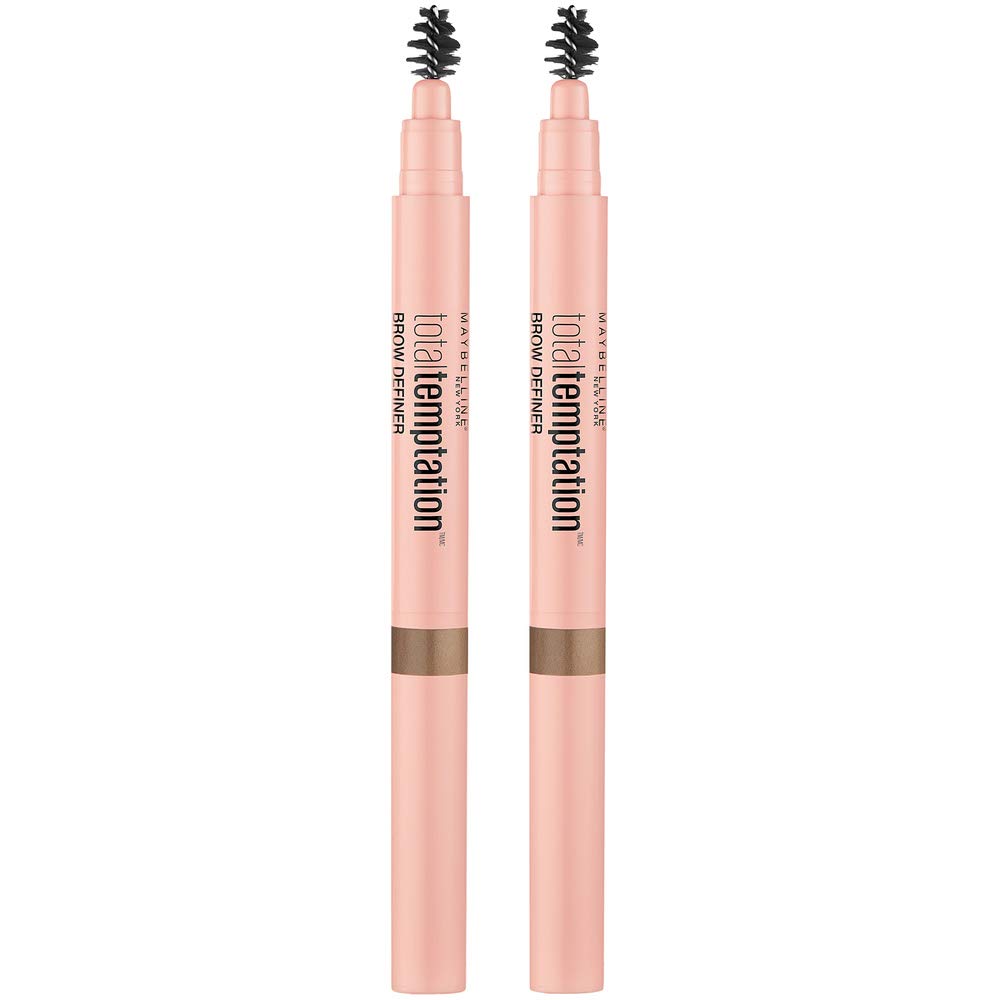 Maybelline Total Temptation eyebrow spoolie shapes and blends for a natural look.