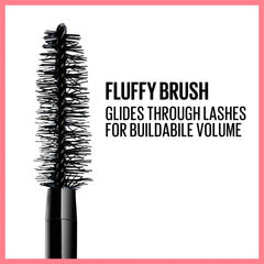 Maybelline Total Temptation mascara wand stroke showing volumized, separated lashes