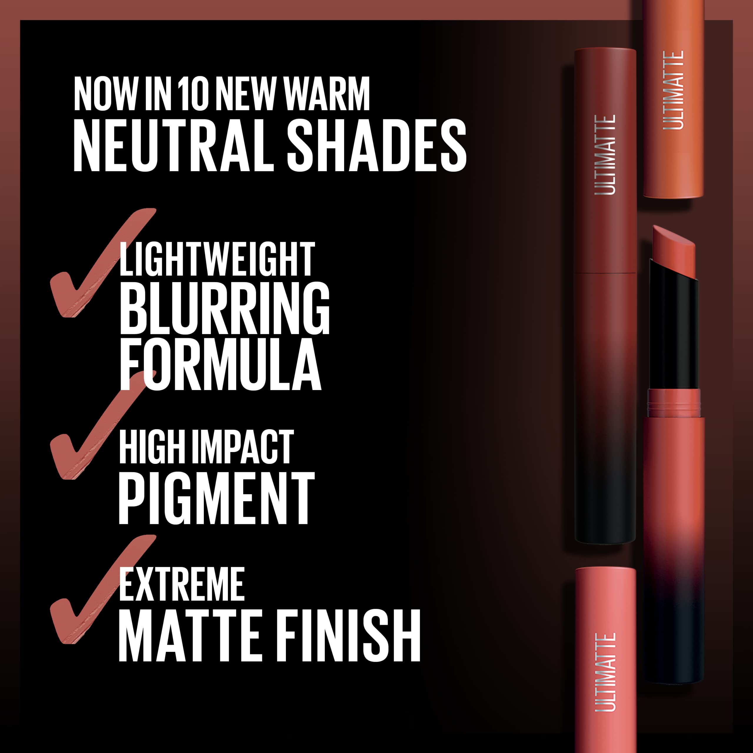 Close-up of Ultimatte texture highlights blur-friendly, non-drying matte finish.