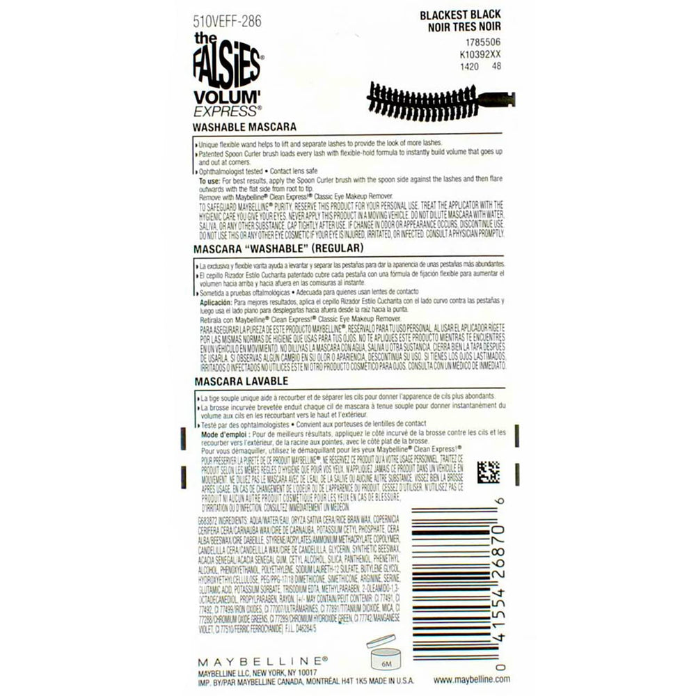MAYBELLINE Volum' Express Falsies Flared Mascara define pestañas con acabado limpio