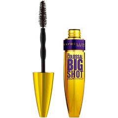 Maybelline Colossal Big Shot mascara wand brush shows dramatic volume and definition