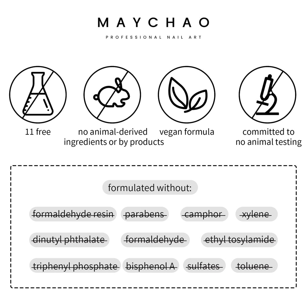 MAYCHAO toxin-free formula with low odor for comfortable polishing.