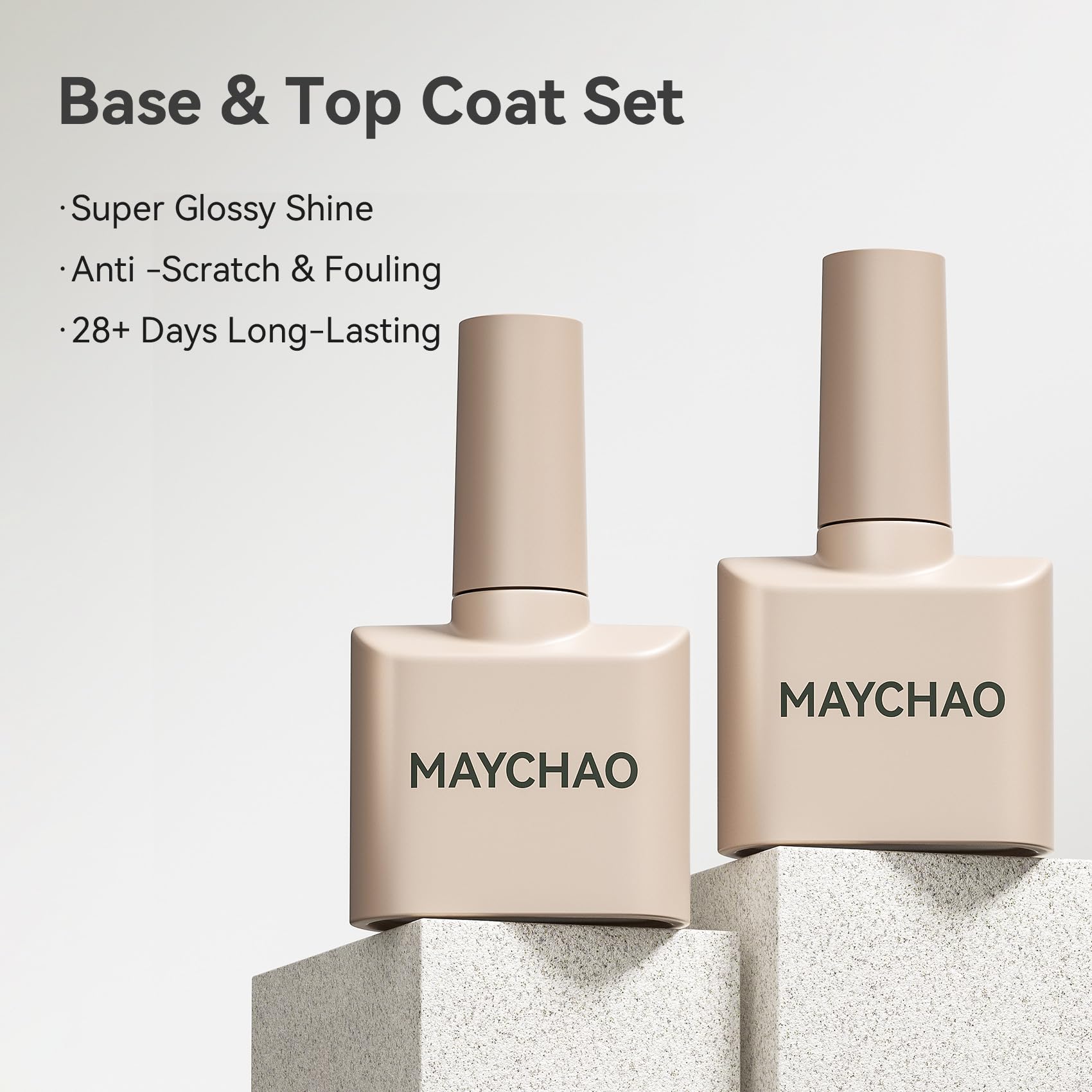 MAYCHAO base coat bottle forming a sticky foundation
