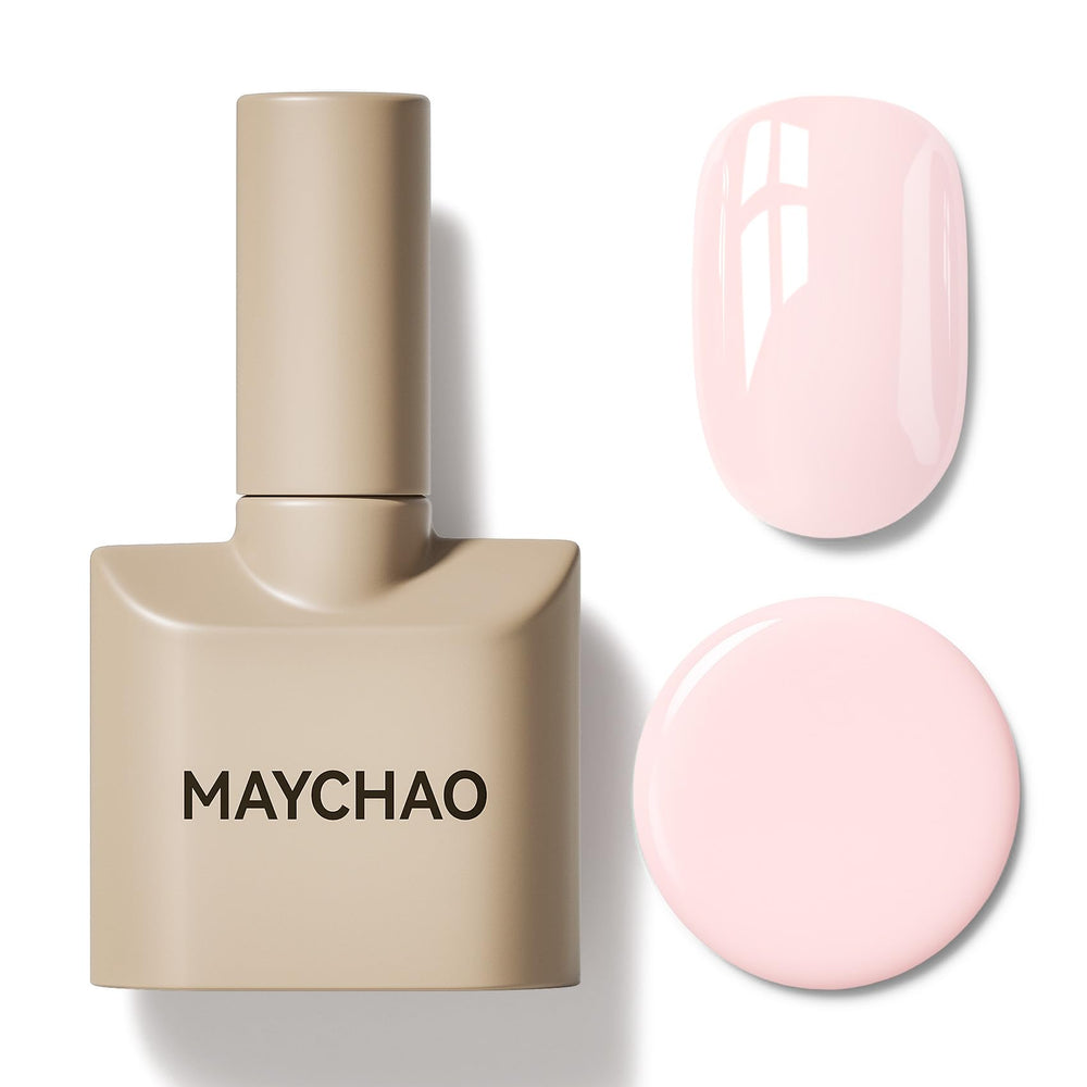 MAYCHAO creamy pink gel nail polish bottle for salon-grade shine at home