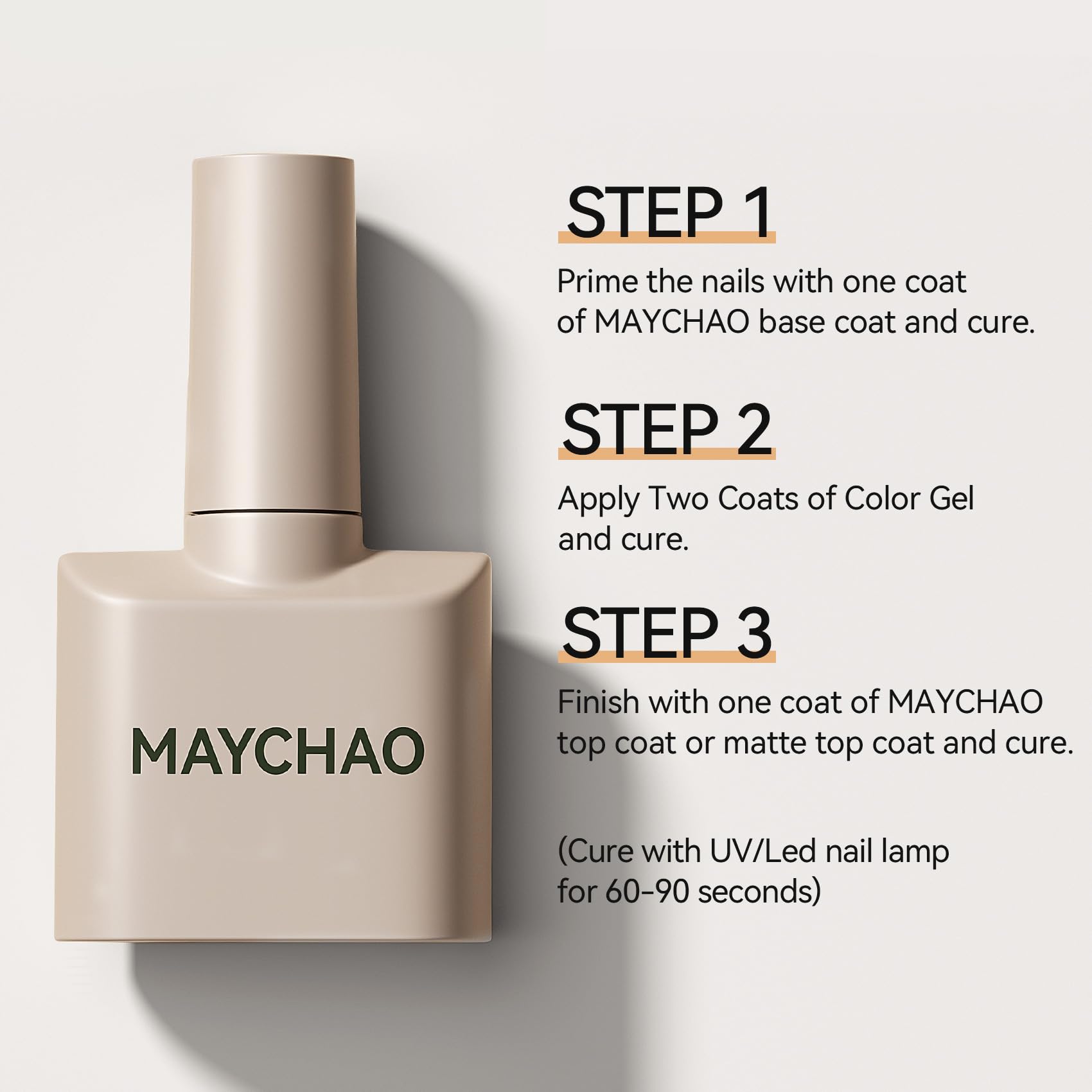 MAYCHAO toxin-free formula label highlights low odor for comfort.