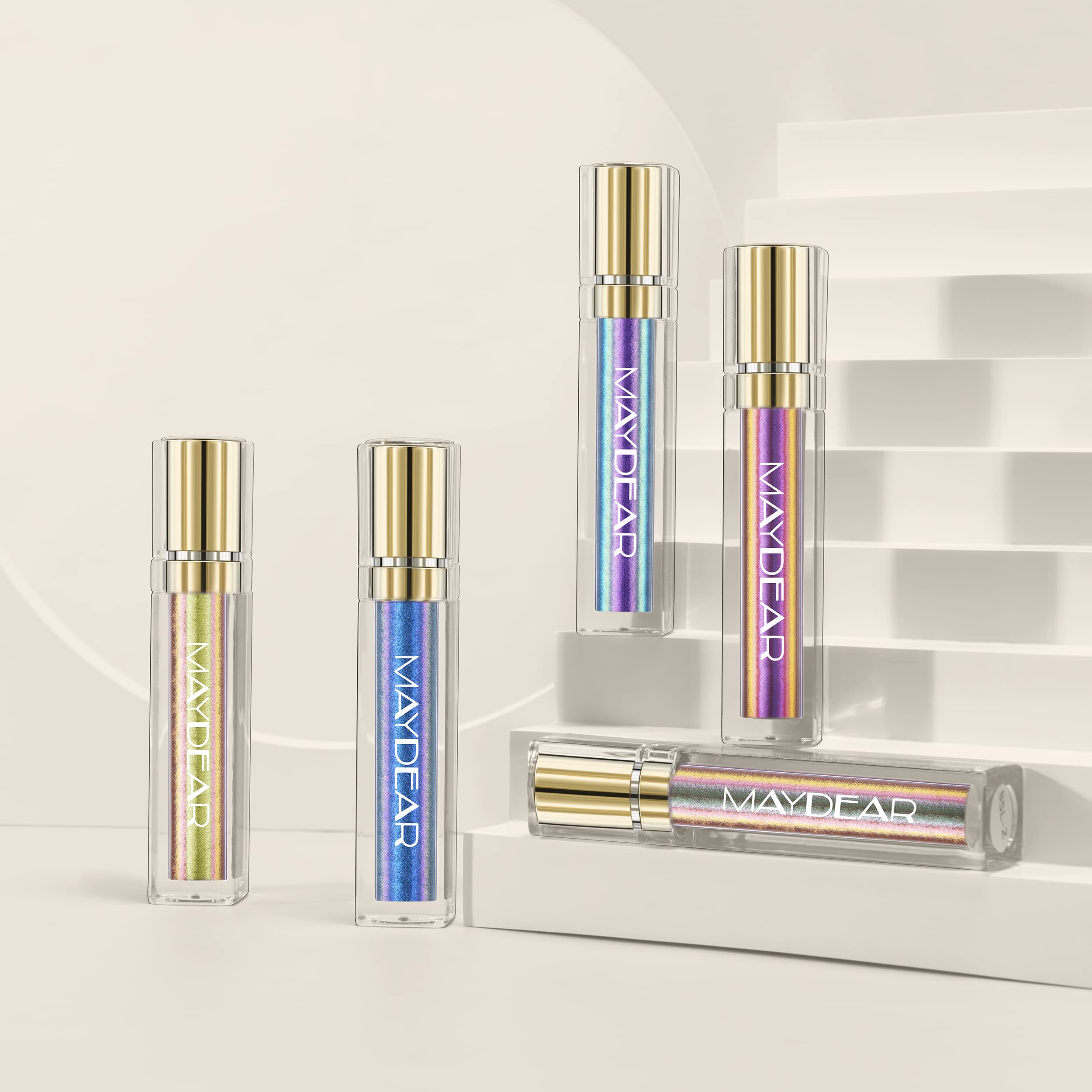 Close-up maydear chameleon lipstick texture shows soft, moisturizing finish