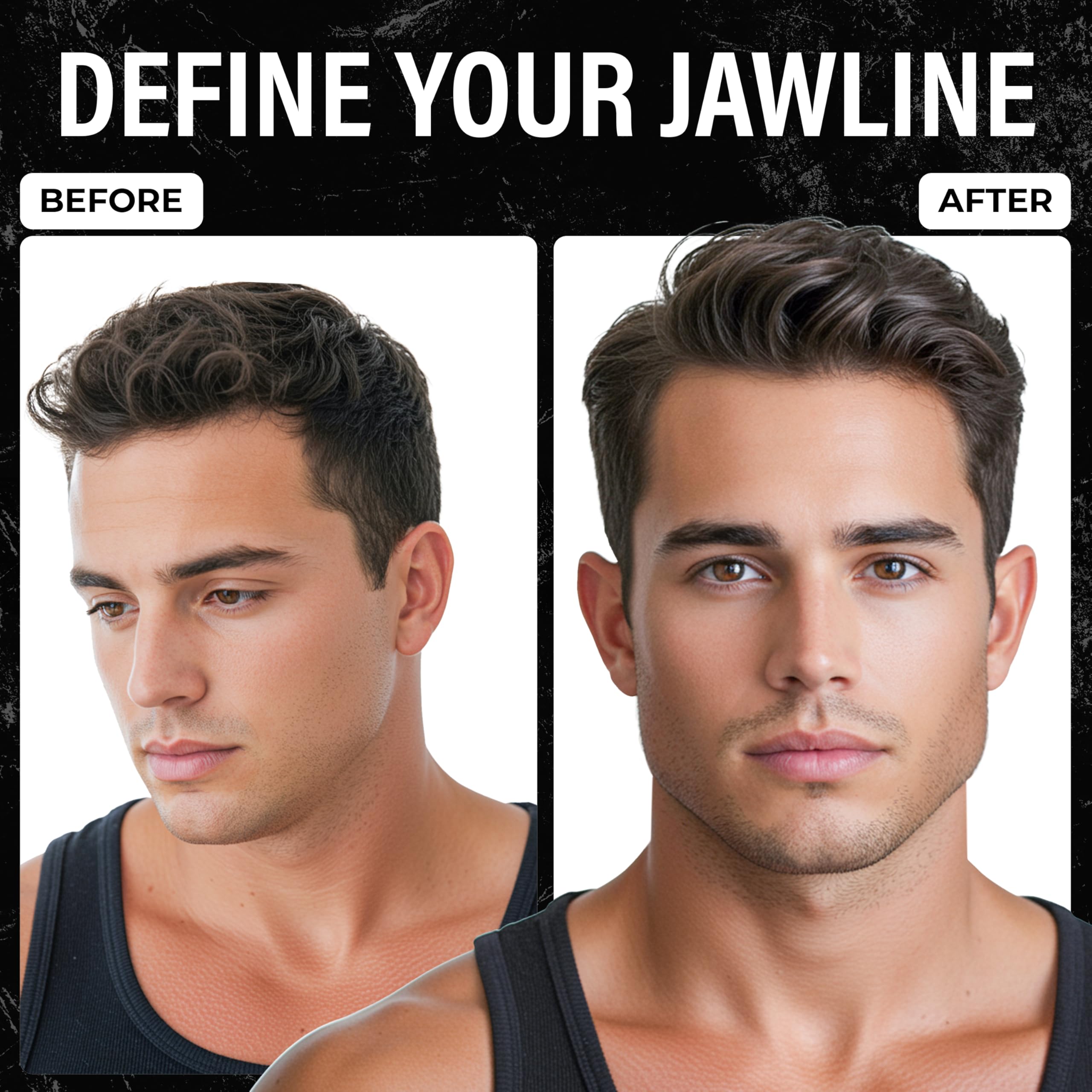 Mayena Sports jawline-toning results example illustrates potential improvements with regular use