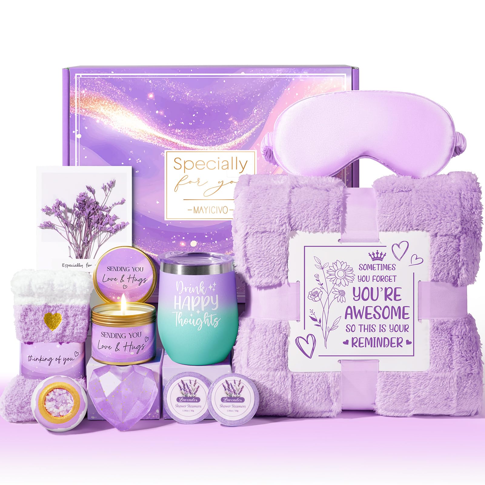 MAYICIVO Christmas Spa Gift Basket Women—festive gift basket for indulgent self-care.
