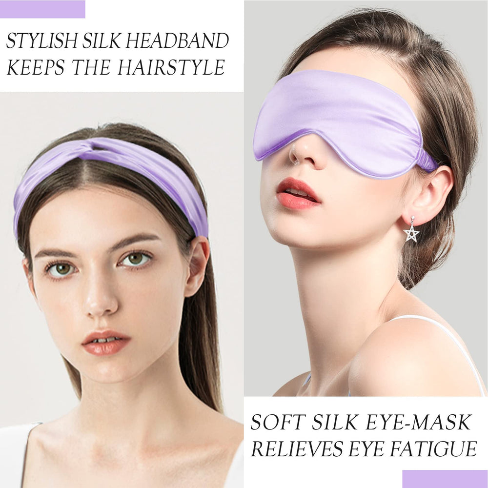 MAYICIVO silk eye mask blocks light for restful relaxation.