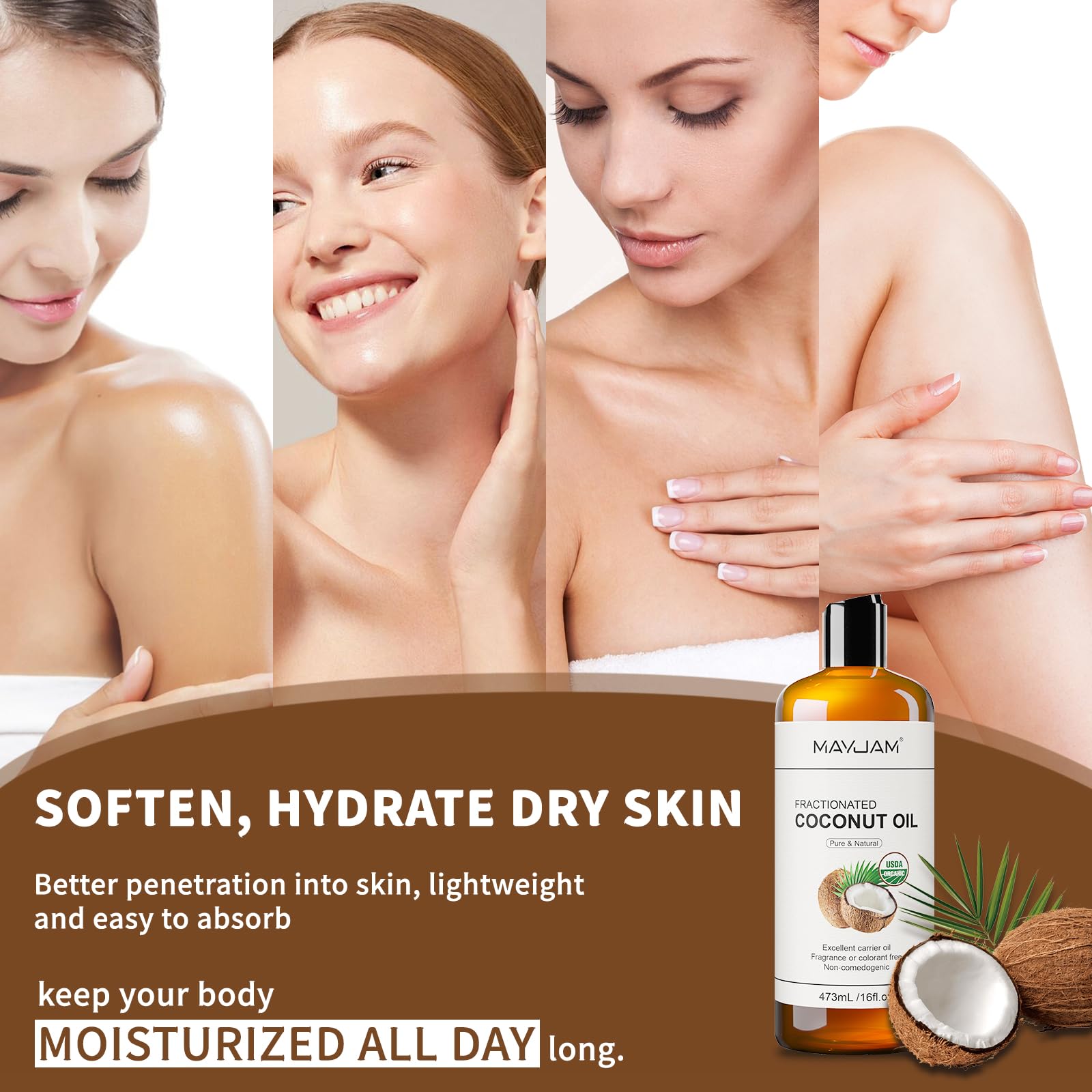 MAYJAM coconut oil blends with essential oils for easy mixing