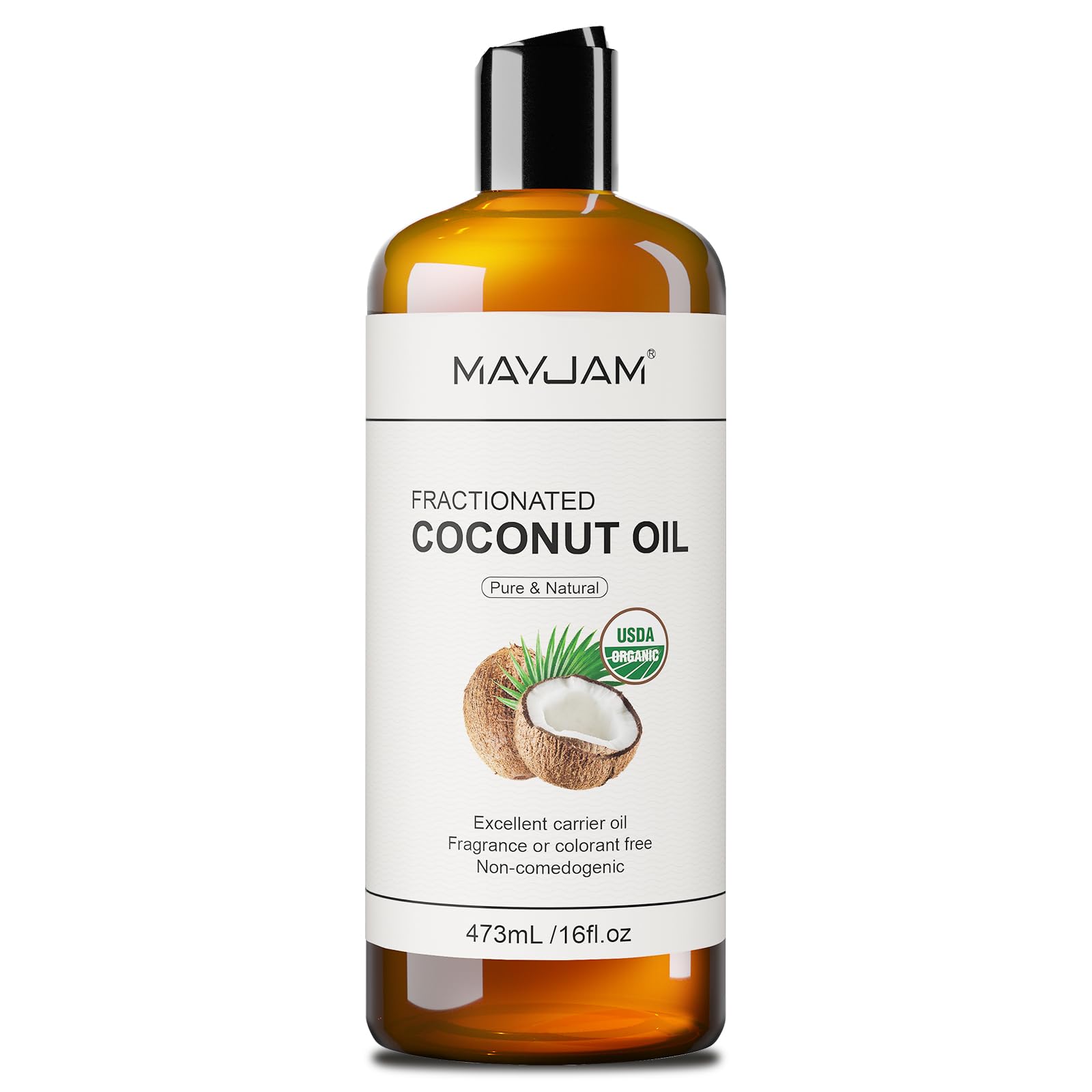 MAYJAM fractionated coconut oil bottle pump for skin hydration