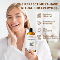 MAYJAM grapeseed oil label ingredients confirms purity and hexane-free quality