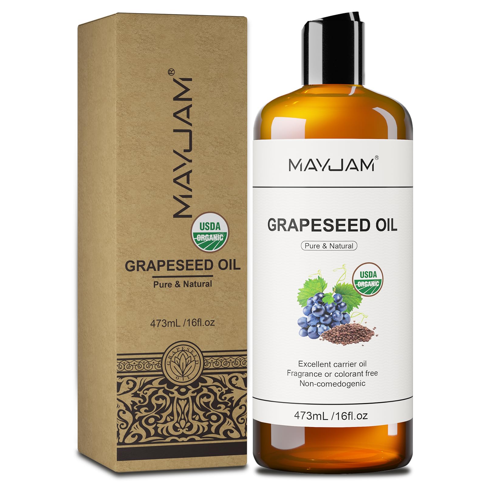 MAYJAM grapeseed oil packaging box reflects eco-friendly brand values