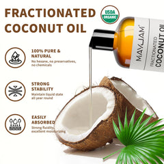 MAYJAM organic coconut oil label close-up showing purity