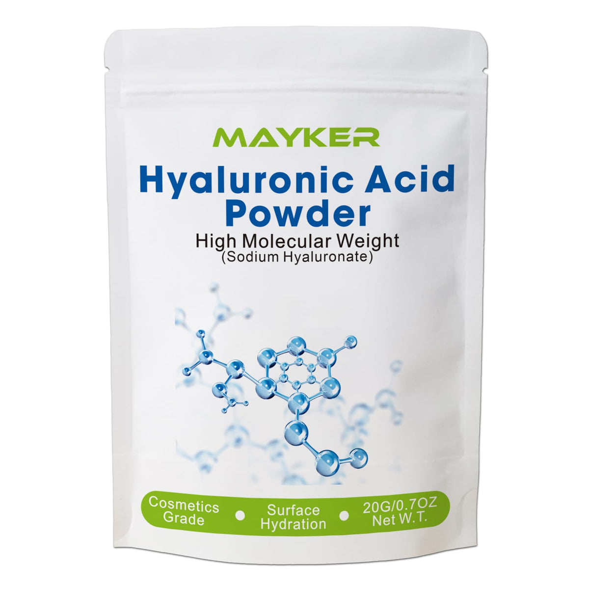 MAYKER Pure Hyaluronic Acid Powder packaging for DIY serums