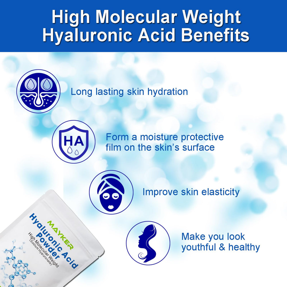 MAYKER Pure Hyaluronic Acid Powder pure-form ingredient with no fillers