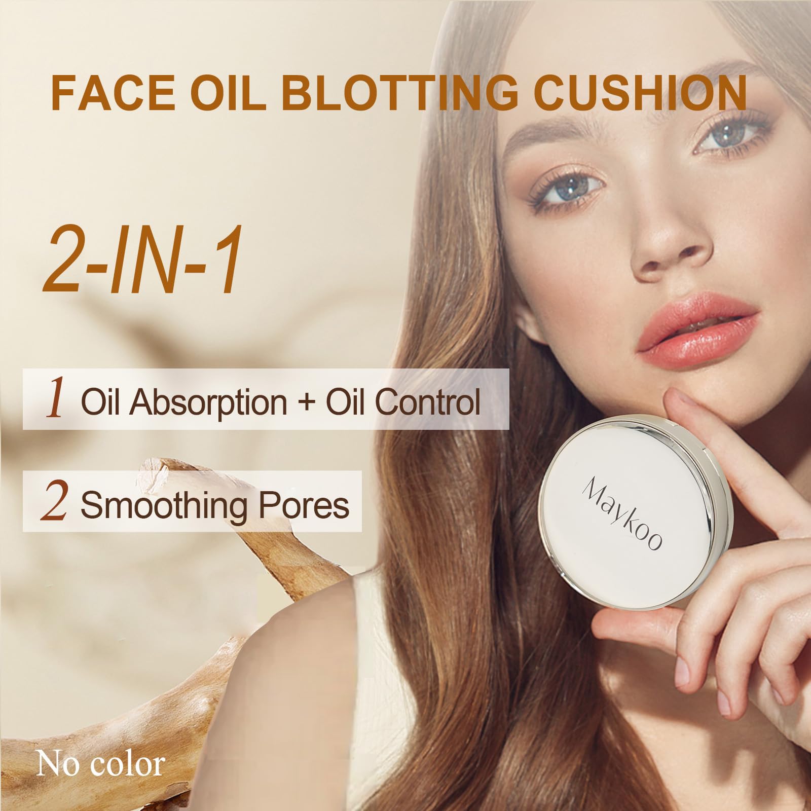 MAYKOO cushion close-up with tea tree for gentle oil absorption