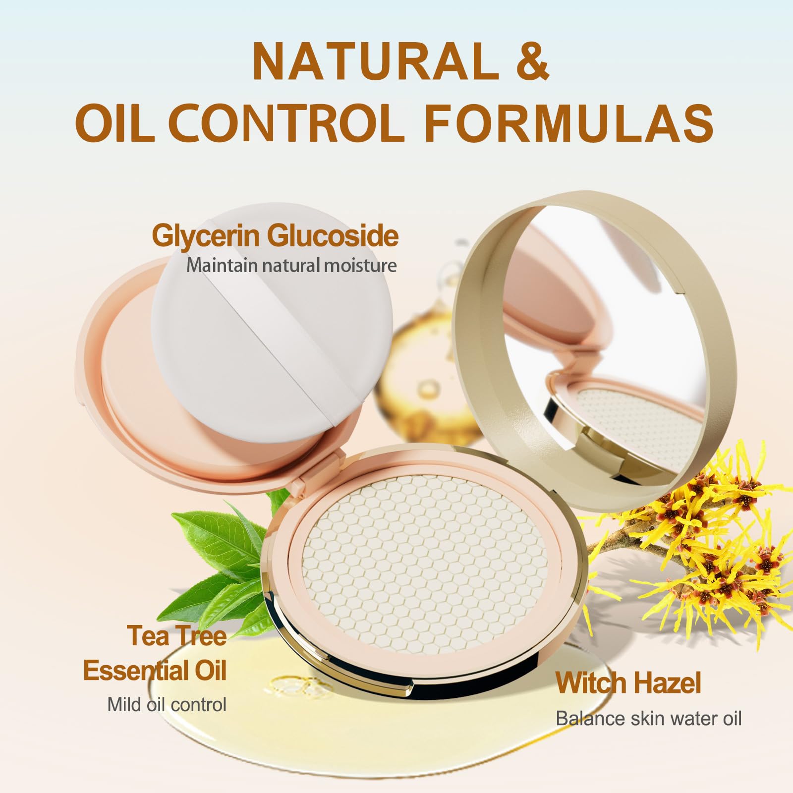 MAYKOO compact and puff for easy on-the-go reapplication