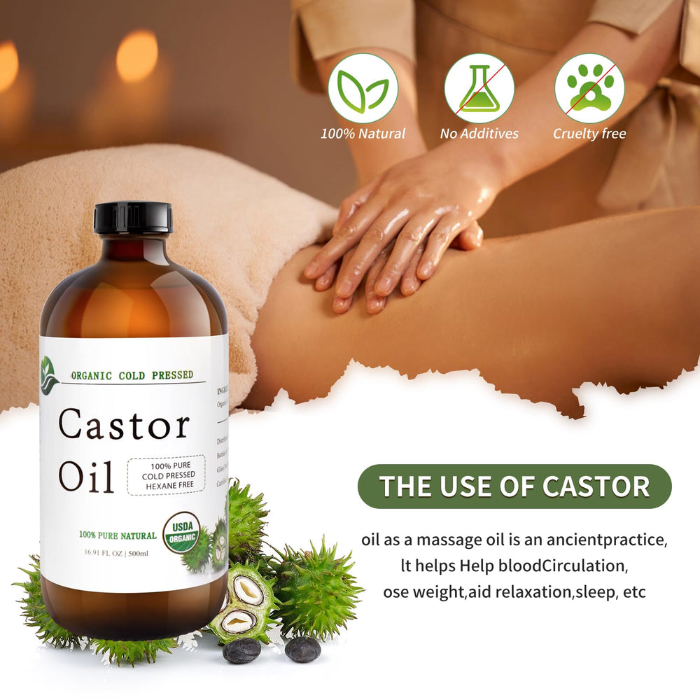 MAYLINK Castor Oil on hair ends provides smoothness, shine, and reduced split ends