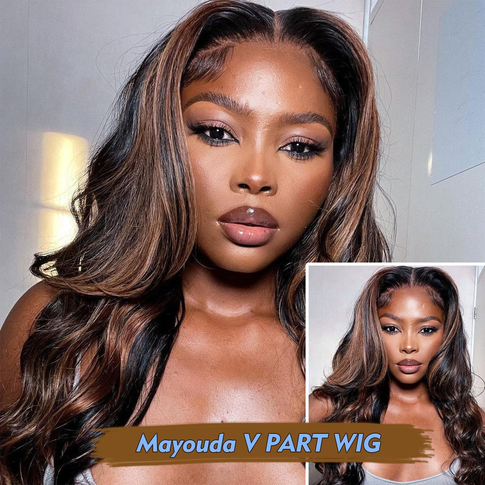 Mayouda body wave wig in motion highlighting fluid waves