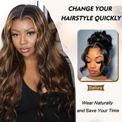 Mayouda V-part wig with six-clip system for secure fit