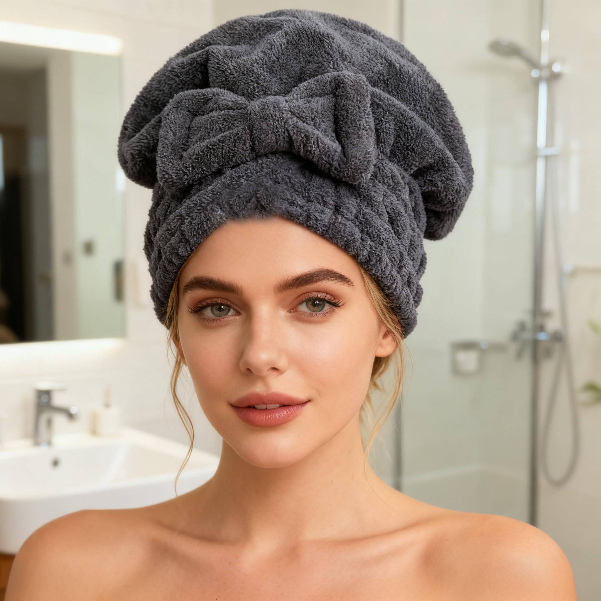 MAYOUTH cap worn during skincare routines offers hands-free convenience.