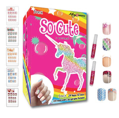 May Queen uñas infantiles prepegadas con diseño variado para juego diario