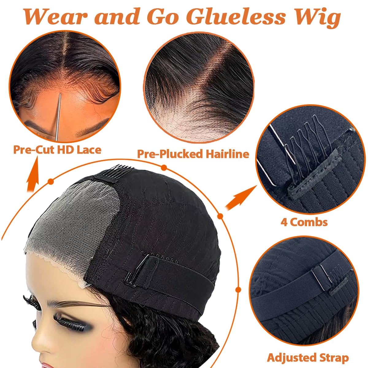 Maytune 4x4 lace closure deep-wave closeup highlights natural parting options.
