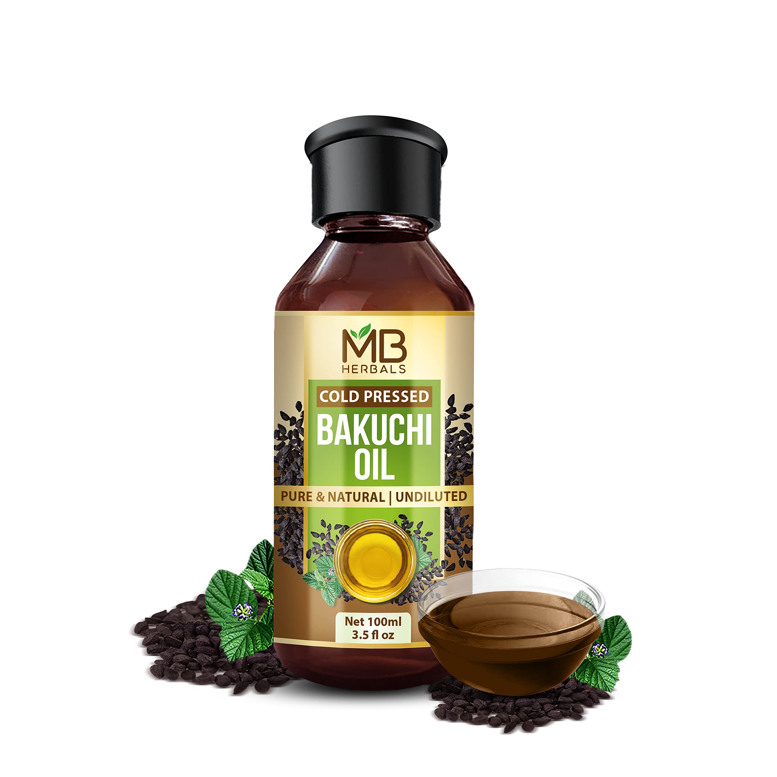 MB Herbals Bakuchi Oil bottle for external skin care use