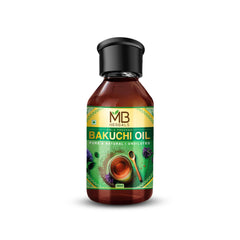 MB Herbals Bakuchi oil bottle—pure, undiluted, ready for external skincare use.