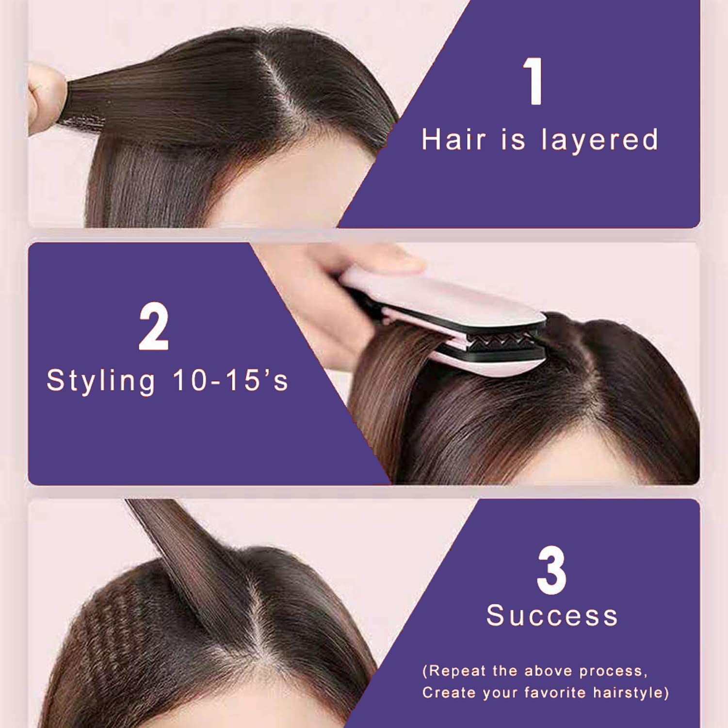 MBHAIR crimper offers 5 heat settings up to 430°F for customizable styling.