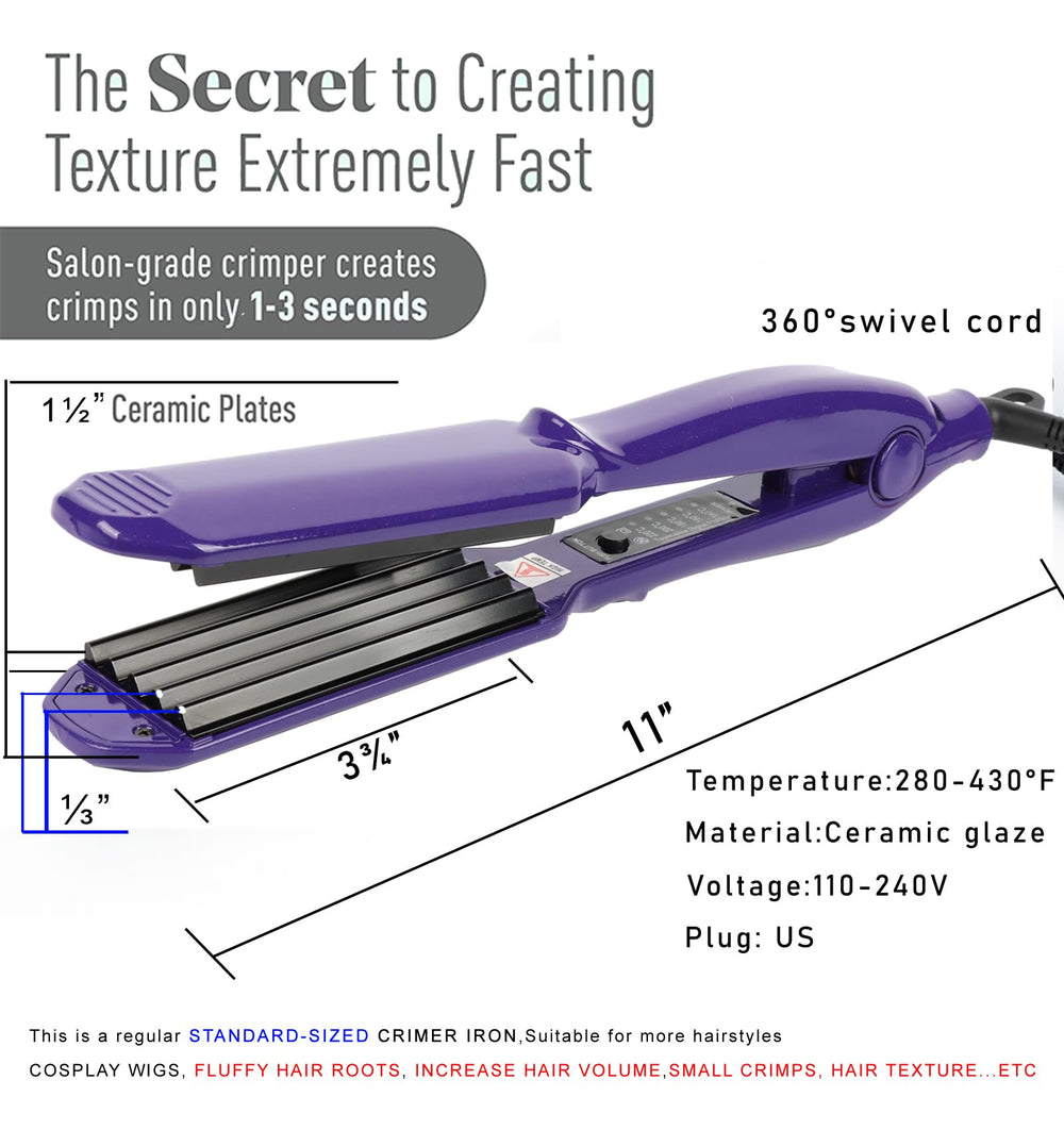 MBHAIR crimper features ergonomic handle for comfortable grip during long styling sessions.